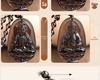Obsidian Zodiac Pendant Necklace Featuring Akasagarbha, Samantabhadra, and Manjushri Bodhisattvas for the Twelve Zodiac Signs