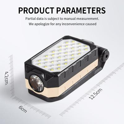 COB-Arbeitsleuchte, wiederaufladbare LED-Taschenlampe, Magnetfuß und Aufhängehaken, 4 Modi, 180 °