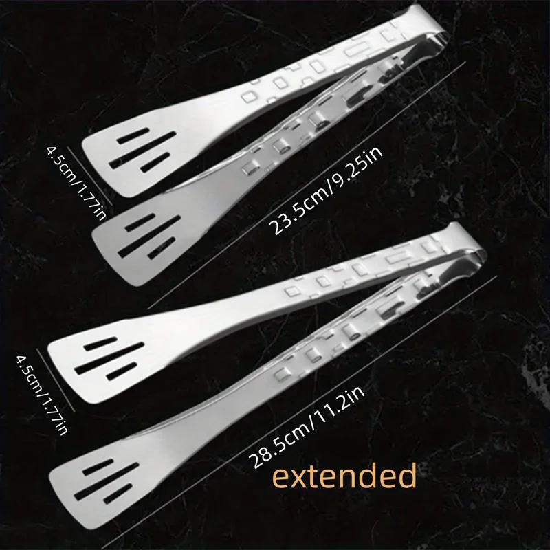 Thickened stainless steel barbecue meat tongs, anti slip and anti scald food clips, anti scald bread clip, noodle food clip