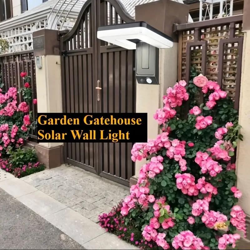 4PCS Folding Solar Lights ,with Motion Sensor Outdoor Solar Wall Lamp 3 Lighting Modes Solar Fence Light for Garden Patio Garage