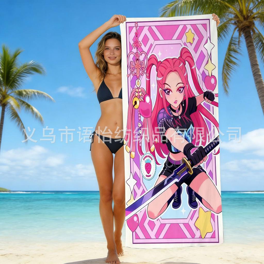 Europe And The United States Popular Witch Hunter Group Beach Towel Internet Celebrity Kpop Microfiber Beach Towel Floor Towel Bath Towel