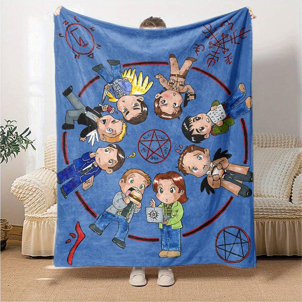 1pc Supernatural 8 Blanket Soft Warm Throw for Home, Office, Travel All Season Cozy Bedding Gift, Office Cozy AccessoryB