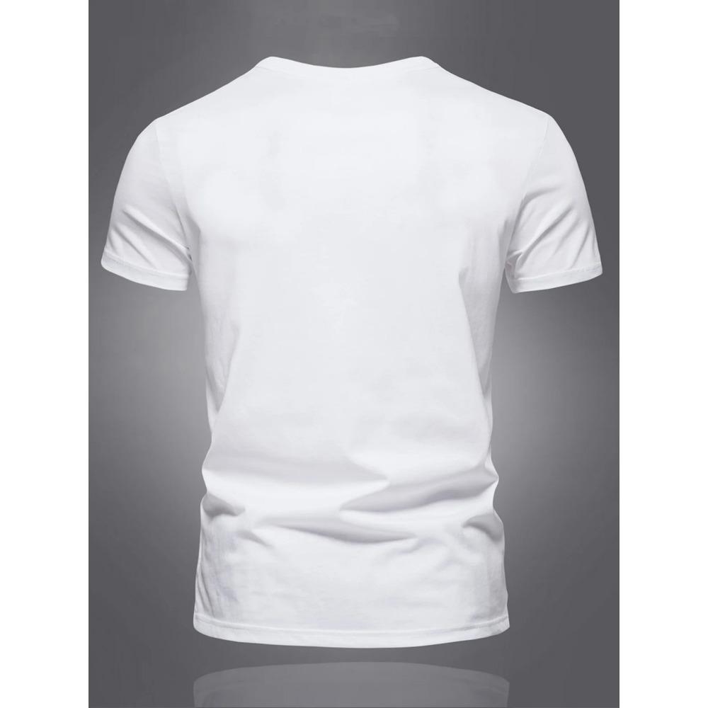 Sommer Herren 100% reine Baumwolle lässig Sport locker übergroß einfach Buchstabenmuster bedruckt Rundhals Kurzarm T-Shirt Top