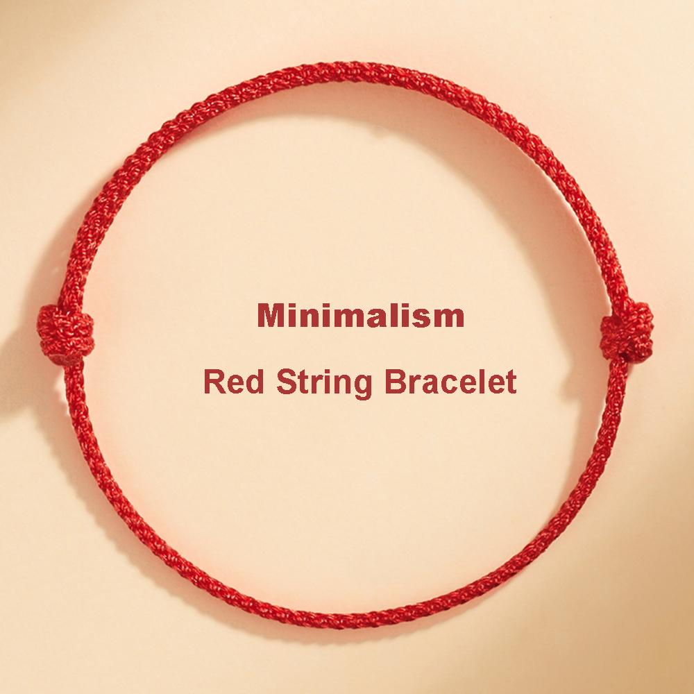 Simple Red String Bracelet for Women Men Adjustable Handmade Red Cord Bracelet for Protection and Good Luck Charm Jewelry