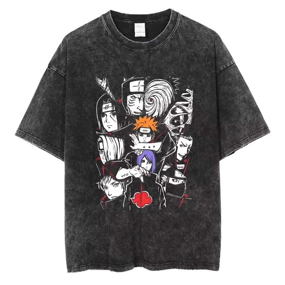 

New Hip Hop Vintage Tshirt Men Streetwear Harajuku Japanese Anime Print Tshirt Summer Fashion Short Sleeve Cotton T Shirt M