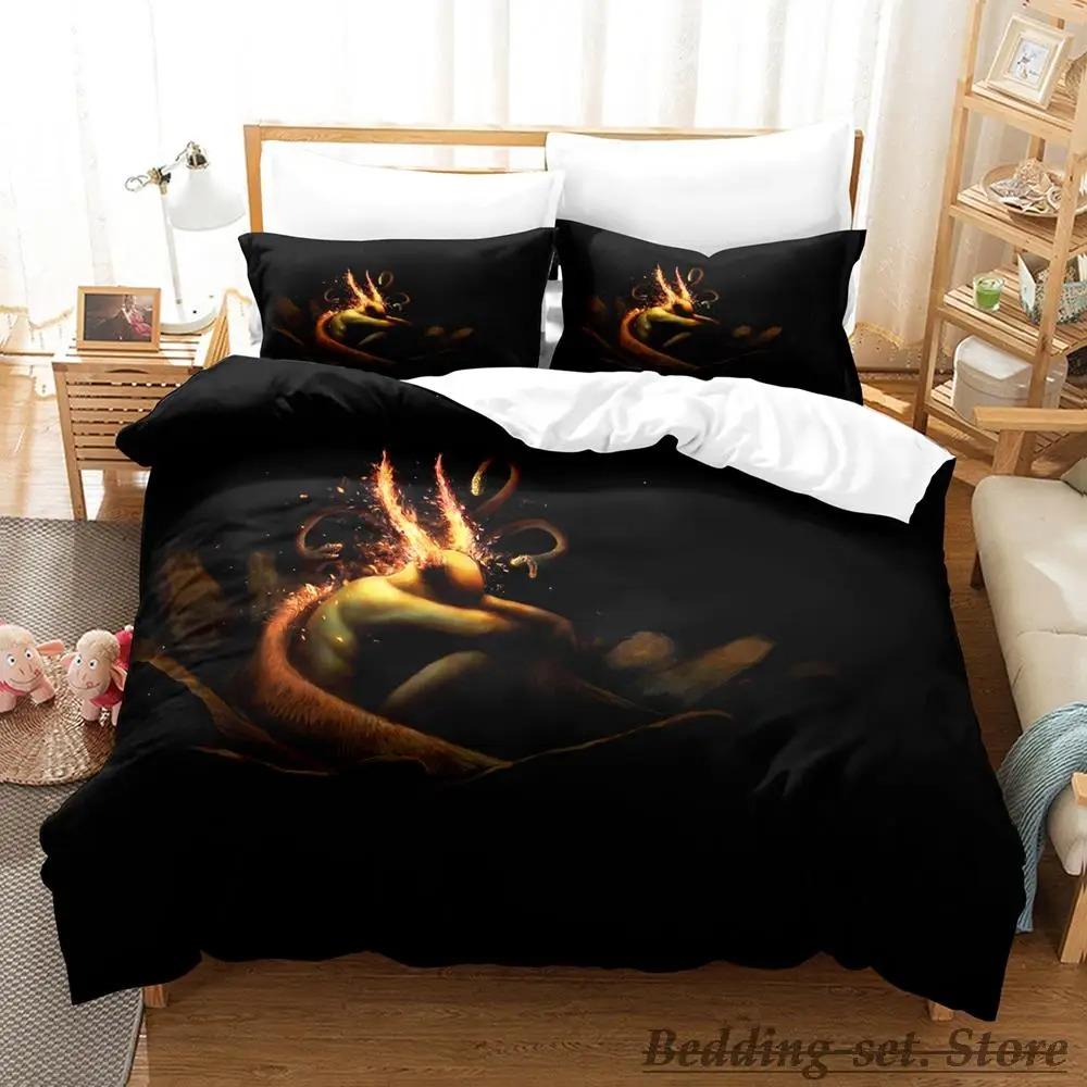 Comfortable Anime Print Bedding Set With Duvet Cover And Pillowcases Single Twin Full Queen King Sizes For All Ages