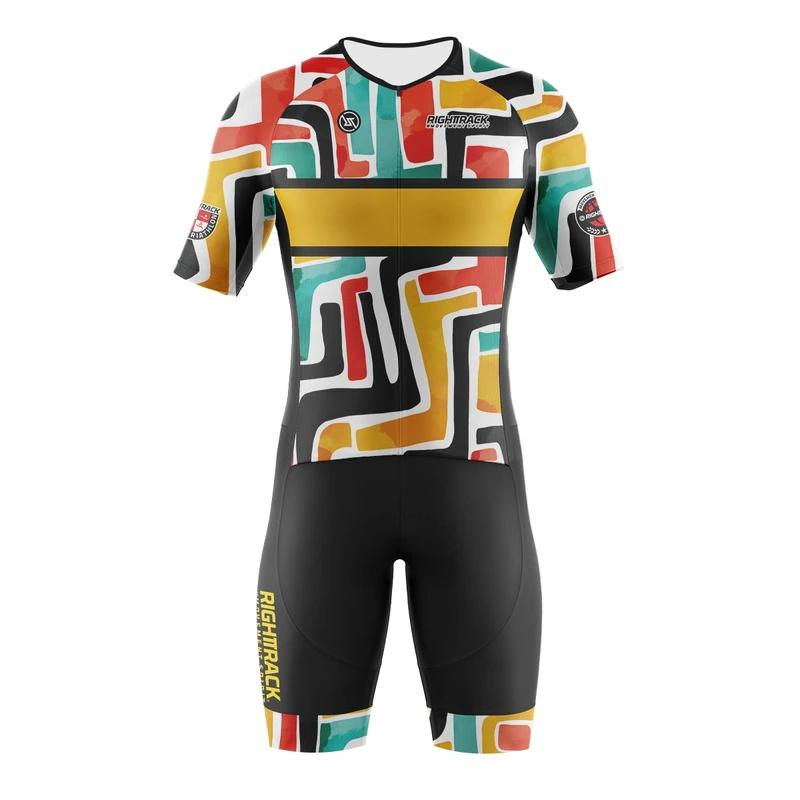 Trisuit MEN'S Short Sleeve Skinsuit World Triathlon Clothes Swimming Cycling Running Skating Colorful Apparel Summer Breathable Cycling Suit Set 2026