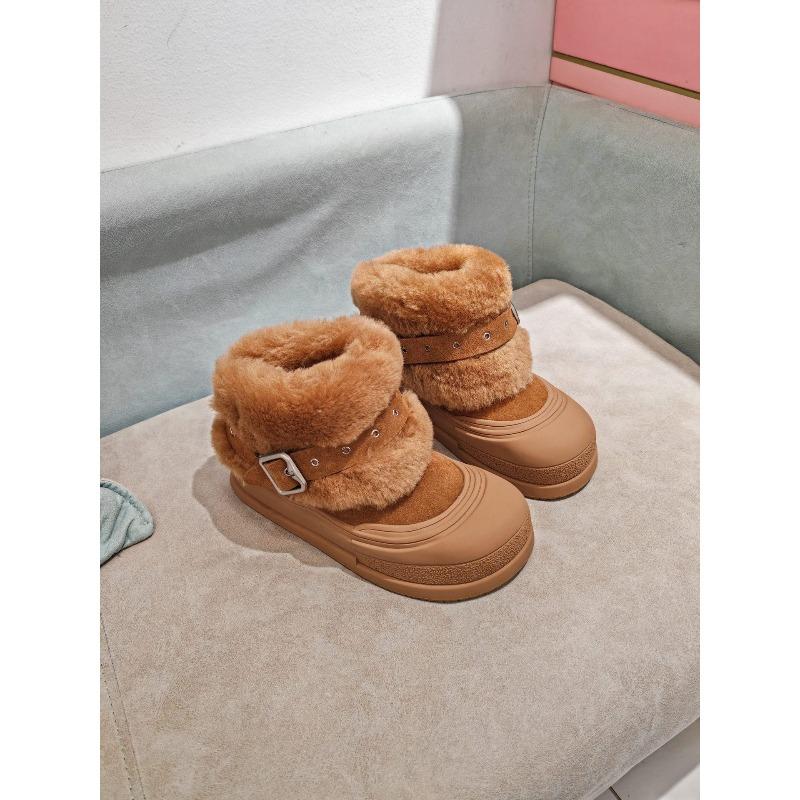

thick-soled snow boots women s velvet thickened waterproof and non-slip cotton shoes warm cute sheepskin integrated short boots winter 39 верблюд