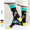 Europäische Mode Baumwolle Lässig Herren Happy Socks Jungen Hip Hop Street Skateboard Lustig Firmament Weltraumrakete Stern Männliche Socken Herbst