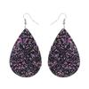 1pair Exaggeration Glitter Colorful Sequin Teardrop Leather Dangle Earring Bohemian Shining Waterdrop Drop Earrings Women Fashion Jewelry Gifts