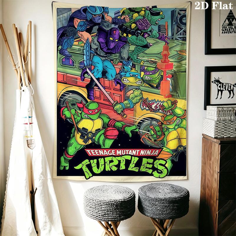 Shell Shock Tmnt Art Show Tribute Tapestry Background Cloth Fashion Print Christmas Gift Home Decor Atmospheric Background Cloth