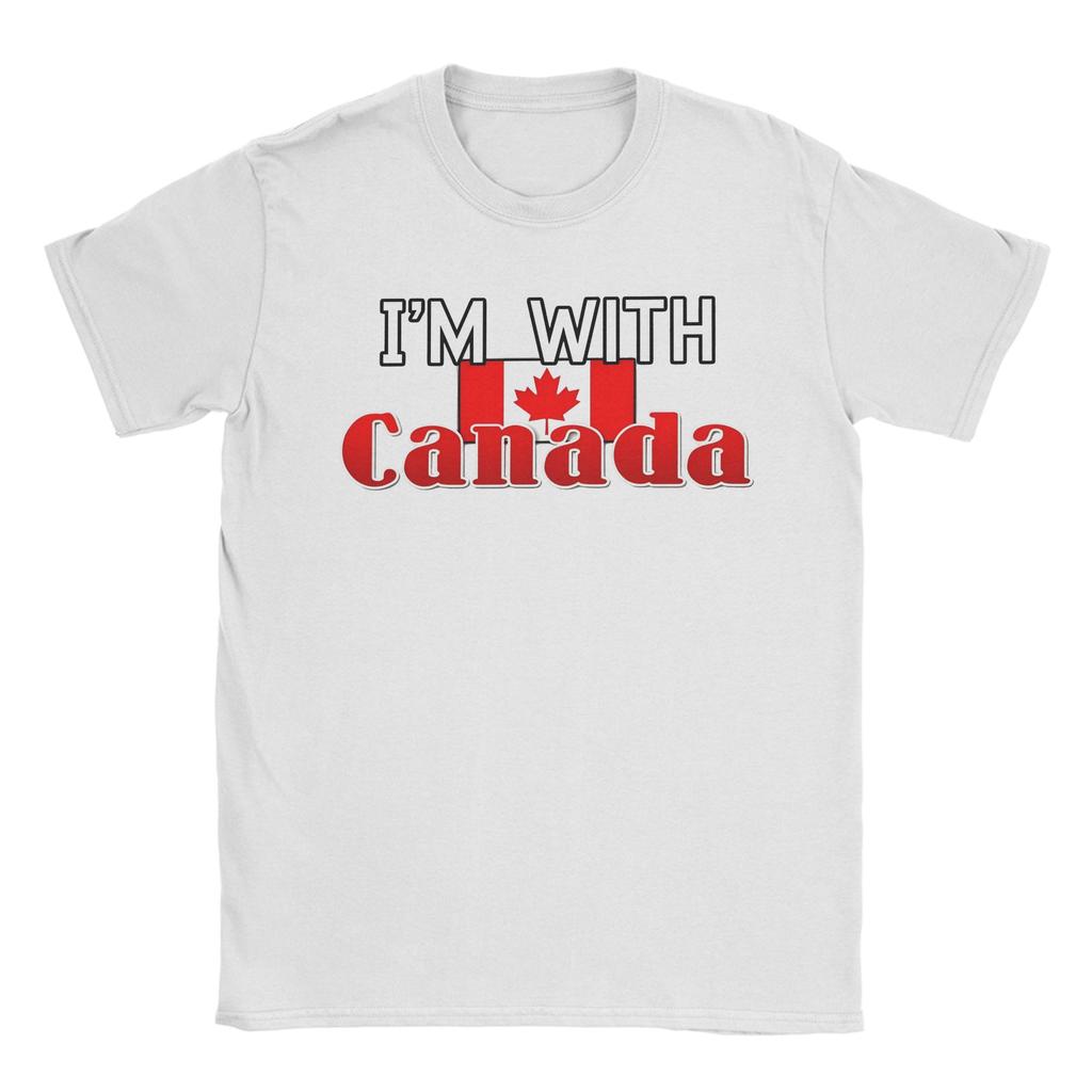 Fashion I'm With Canada T-Shirt Men's Cotton Short Sleeve O-neck Summer Clothing