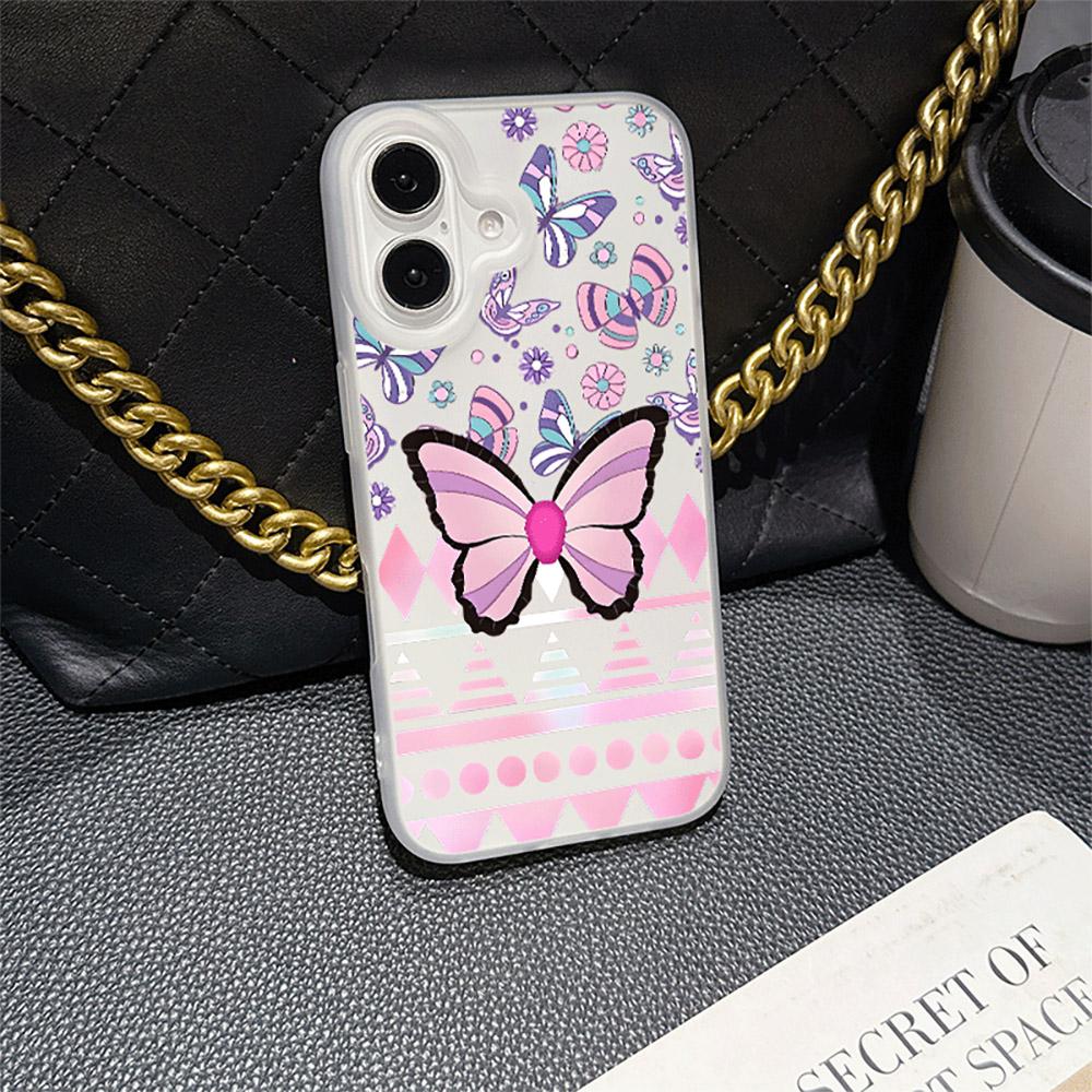 Butterfly Colorful Transparent Phone Case For iPhone 17 16 15 14 13 12 Pro Max Mini 11 XR SE XS 8 7 Plus Air Cover