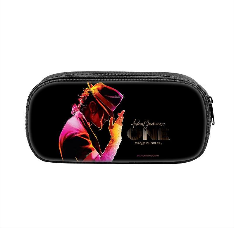 Michael Jackson Zippered Pencil Case: Student Stationery Bag
