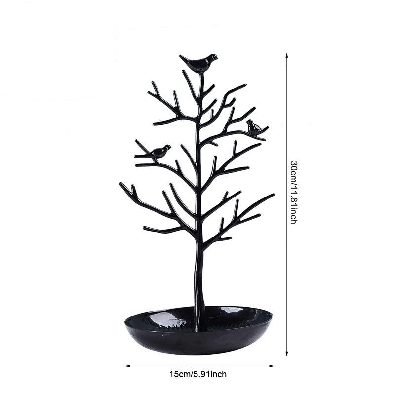 Creative Metal Bird Tree Design Jewelry Display Stand Earring Ring Bracelet Necklace Storage Rack Desktop Organizer Counter Prop