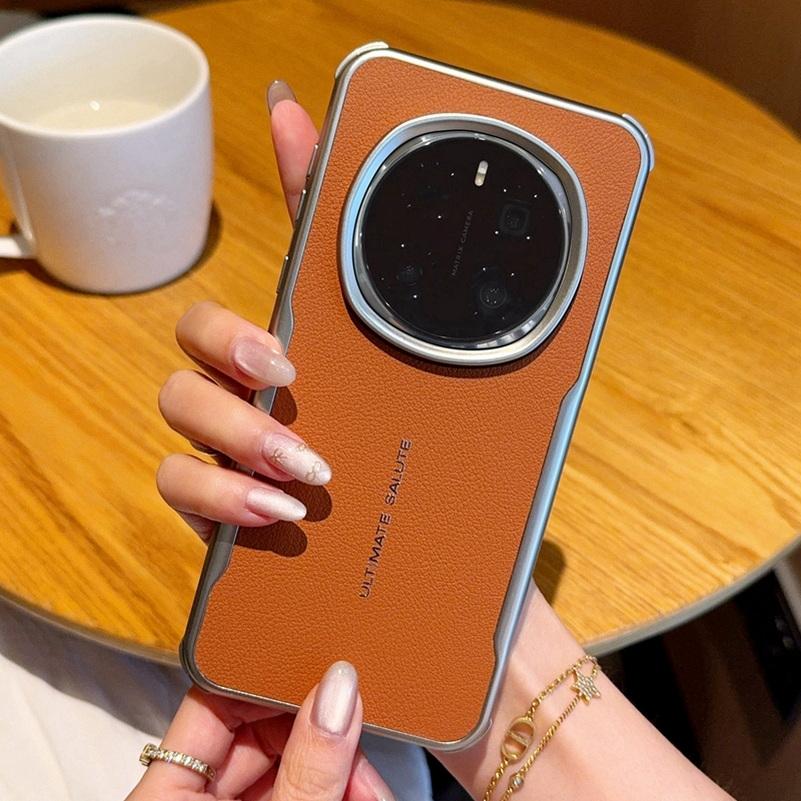 

Plain Leather Magnetic Silver Bezel Lens to Heighten Phone Case For Honor Magic 7 Pro magic7 Slim Protection Cover HONOR Magic7 Pro
