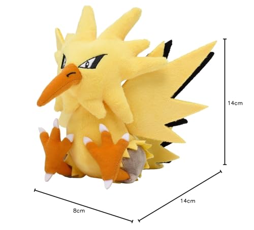 Pokémon Center Original Plush Toy Pokémon Fit Zapdos 14 X 20 X 8 (H X W X D: Cm)