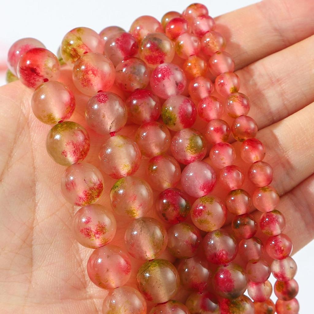 6-10mm/35-60 sztuk Naturalny kwiat śliwy Jadeitowe koraliki do tworzenia biżuterii DIY Bransoletka Naszyjnik