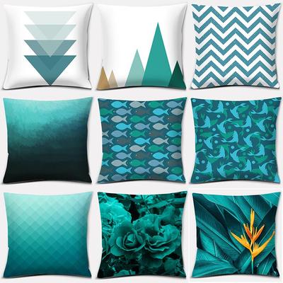 Blue and Green Fresh Decoration Series Pillow Gift Home Office Decoration Pillow Bedroom Sofa Car Cushion Cover