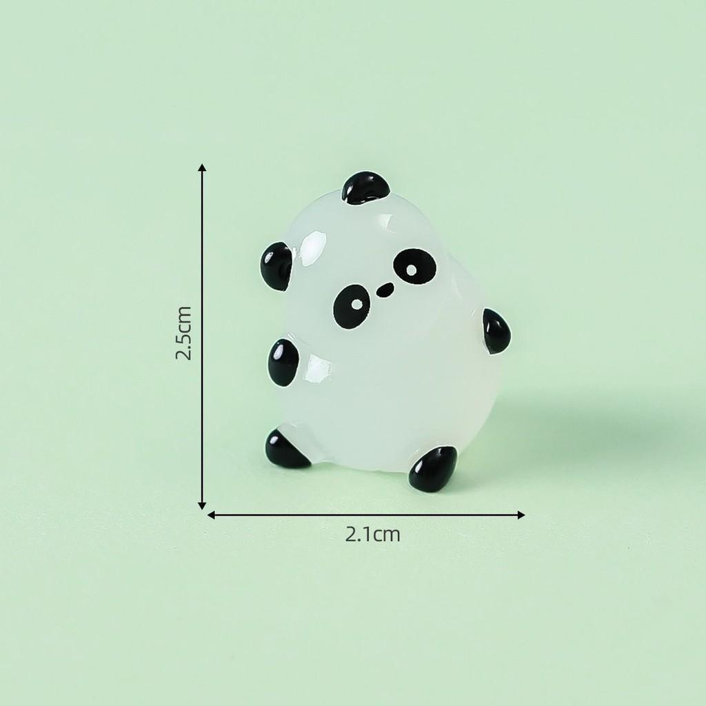 6Pcs/set Micro Landscape Luminous Panda Miniatures Glow In the Dark Ornaments Fairy Garden Decoration