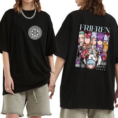 Anime Friers: T-shirt Beyond Journey's End Unisexe Mode Femme Harajuku T-shirts Hauts en Coton Décontracté T-shirt Oversize Vêtements d'Été