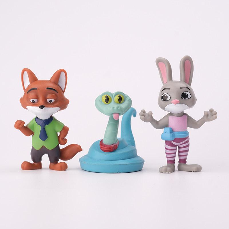 12Pcs/Set Zootopia 2 Animals Action Figure Toy Judy Nick Fox Figure Pvc Desktop Decoration Model Doll Toy Fans Gift