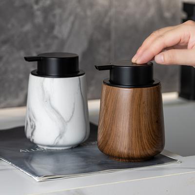 Travel Portable Lotion Bottles Modern Bathroom Accessories Shampoo Refill Bottles Wood Grain and Marble Ceramic Soap Dispensers