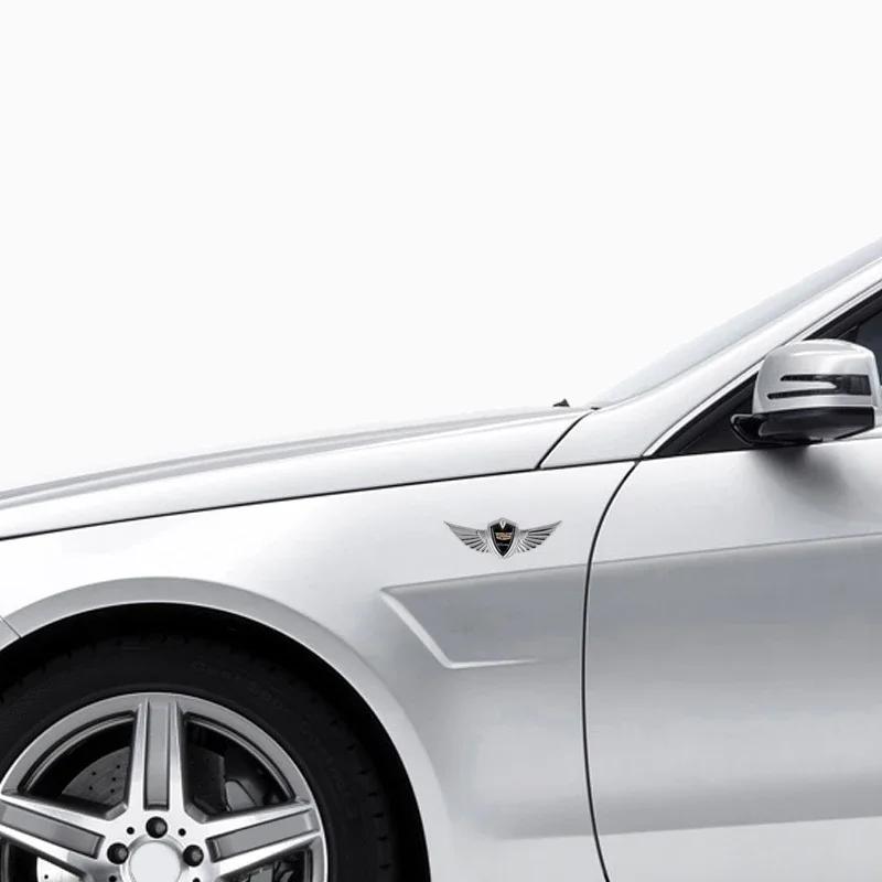 Dla Cadillac ATS BLS CT4 CT5 CTS ESCALADE EXT SLR SLS XT5 XT6 XTS Metalowe Skrzydła Naklejka na Błotnik Karoserii Samochodu Emblemat Odznaka na Tylny Bagażnik