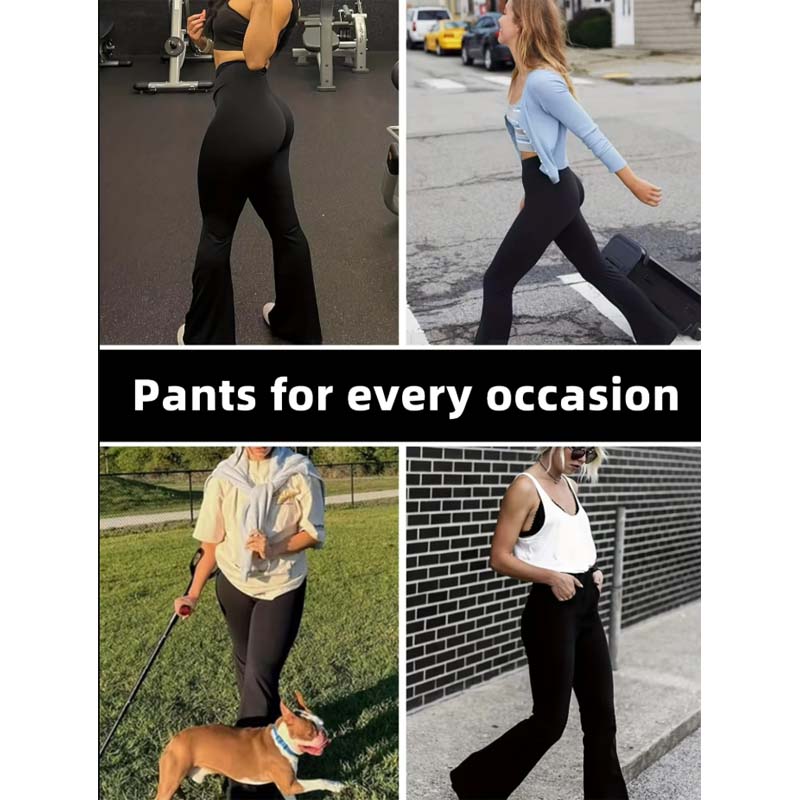 Women's Spring and Summer High-Waisted Tight-Fitting Flared Pants, Slim Leg Long Black Pants, Thin Wide Leg Pants for Slim Women