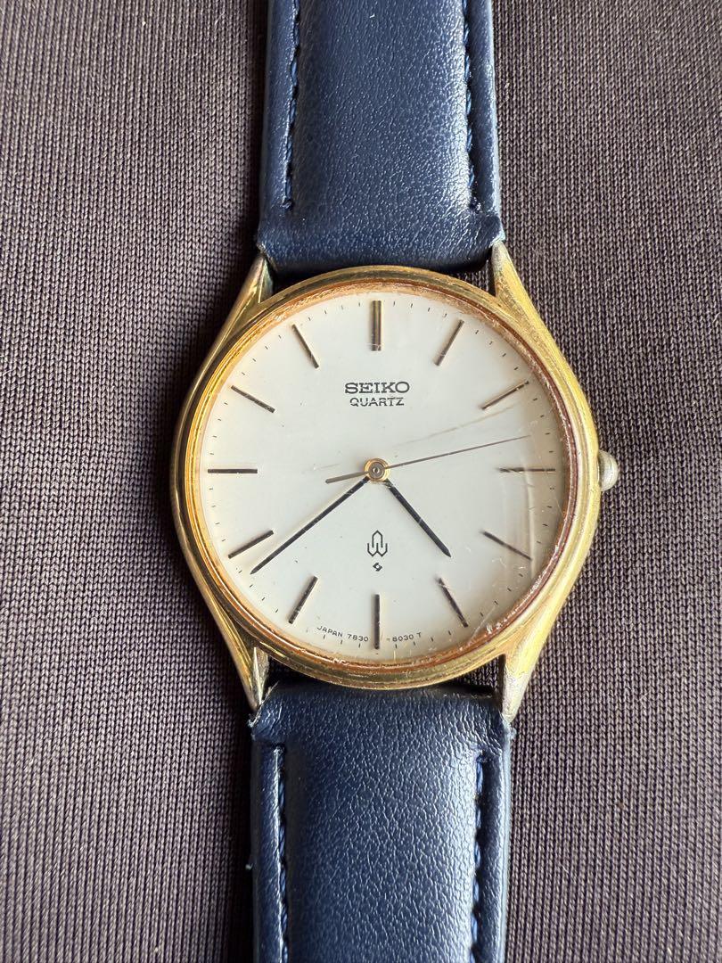 

[USED] SEIKO QUARTZ Gold Black Leather