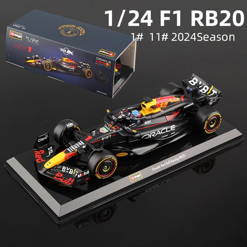 Bburago 1:24 Red Bull Racing F1 RB20 2024 Formula Las Vegas GP Alloy Car Model #1 Verstappen 11# Perez Static Diecast Toy