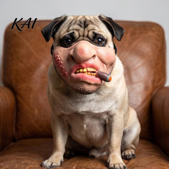 Dog Masque for Halloween Funny Masque, PU Foam Scary Pet Face Costume, Realistic Mouth Cute Dress Up with Elastic Band Up, Holiday Party, Photo Props