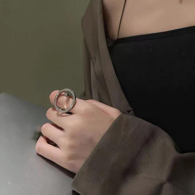 Korean Style 3D Zirconia Open Ring: Trendy, Cool, and Fashionable Women s Accessory Adjustable Open