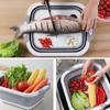 Foldable Cutting Board With Drain Basket Multi-purpose Kitchen Outdoor Chopping Block Portable Plastic Wash Basin Easy To Clean