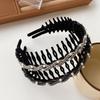 Sparkling Flocking Hairbands With Anti Slip Toothcomb, High Cranium Headdress For Women Hair Decoration 3 Piece Set
