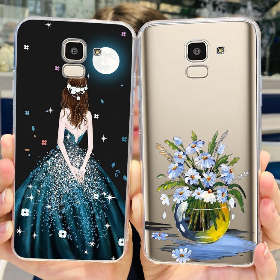 For Samsung Galaxy J6 2018 Case SM-J600F Stylish Painted Cover Clear Silicone Soft TPU Phone Case For Samsung J6 Plus J6+ Bumper