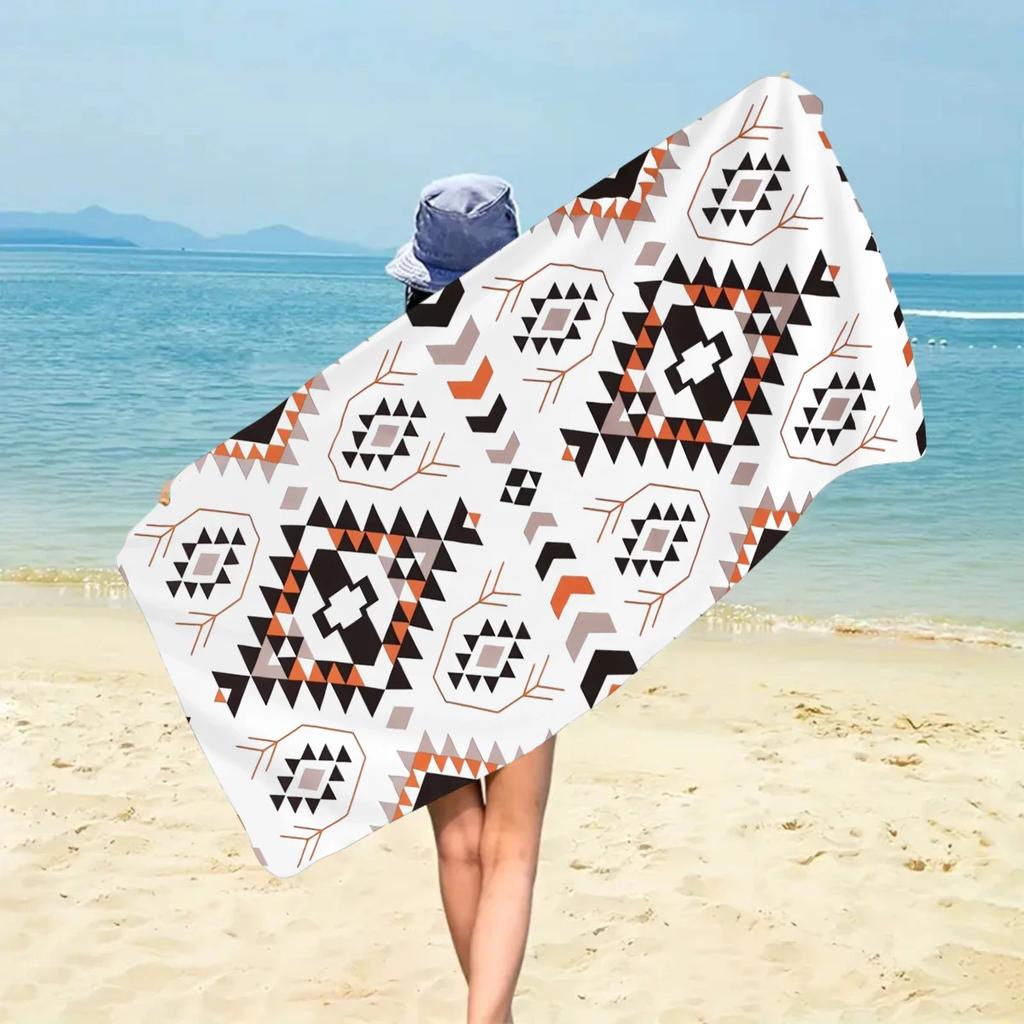 Bohemian color striped beach towel,ultrafine fiber,quickdrying,breathable,machine washable,beach,camping,ethnic floral bathtowel