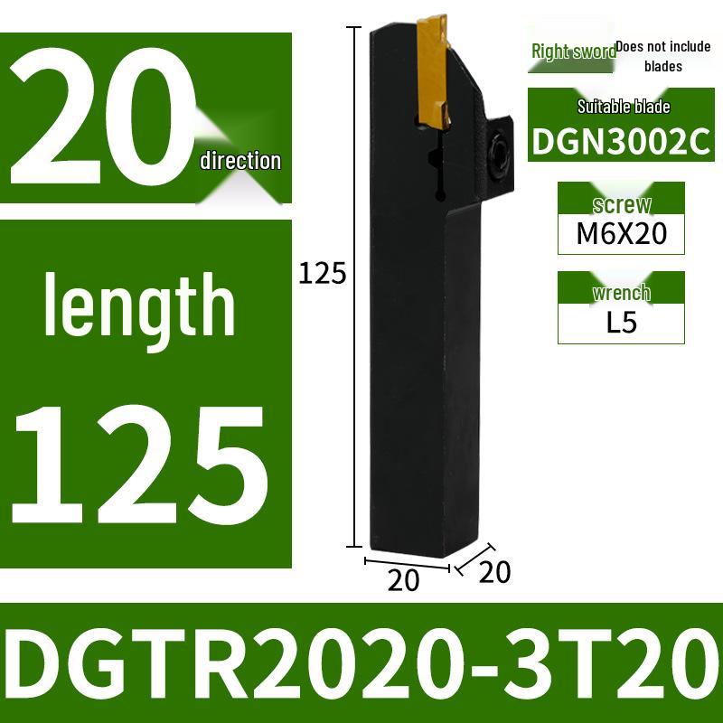 CNC Grooving Tool Holder: DGTR/DGTL Sizes 1616, 2020, 2525 for 2T/3T/20/22