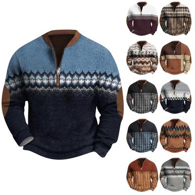 Men's Retro Casual Gradient Printed Sweatshirt