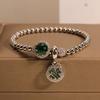 Style Bracelet Women's Niche Light Luxury Micro-inlaid Green Beaded Exquisite Bracelet Bracelet