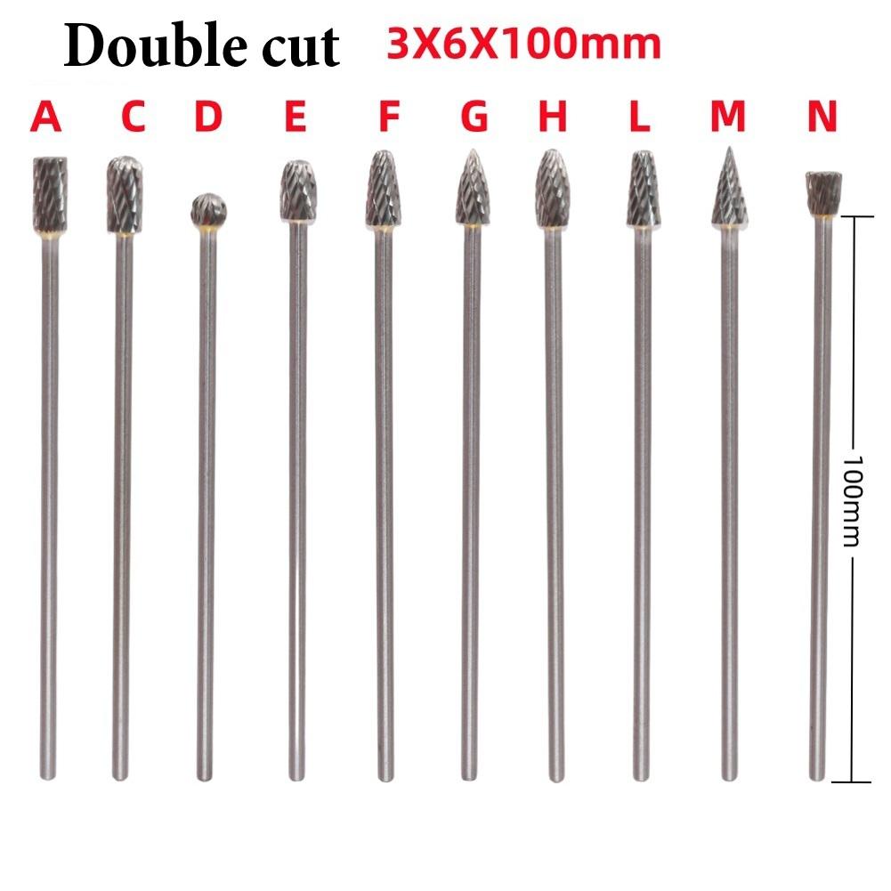 Double Cut Burrs Carbide Rotary Burrs 1 8 Inch Shank 100mm Long Burrs Deburring Tools High Abrasion Resistance