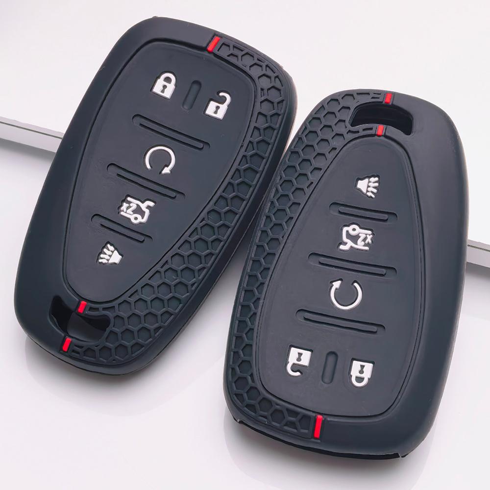 Key Fob Cover for Chevrolet Chevy Equinox Malibu Traverse Blazer Tahoe Suburban Terrain Anti-Scratch Surface Shockproof Structure Soft Grip Texture