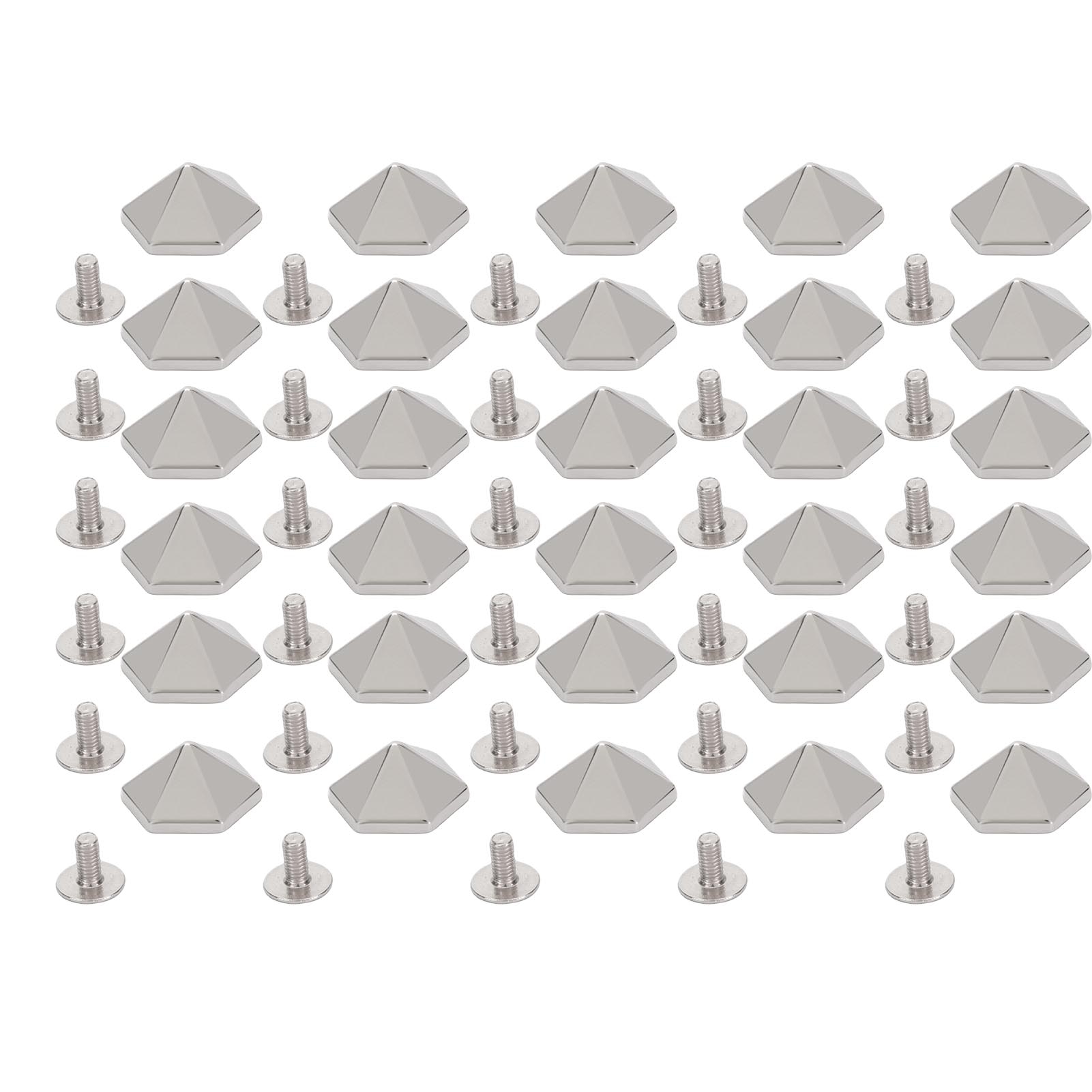 

30 комплектов винтовых заклепок многофункциональные 12 мм золотистого цвета шестигранной пирамидальной формы железные винты заклепки для кожаных изделий для рукоделия серебряный