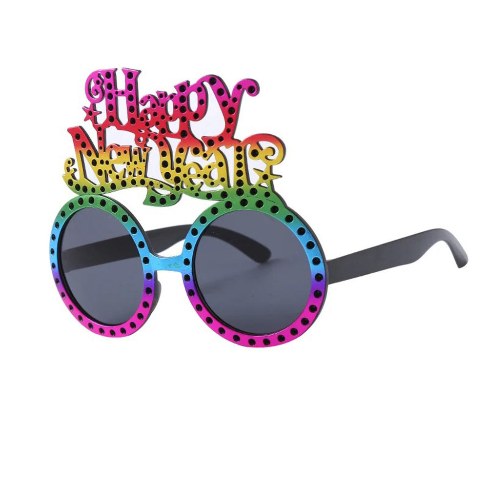 Creative Happy New Year Glasses New Year Party Glasses Supplies Photography Prop Festival Ball Dress Up Funny Decoration Eyewear