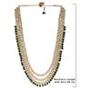 Green Beads Bridal Kundan Choker & Long Necklace, Earring & Maangtikka Set For Women