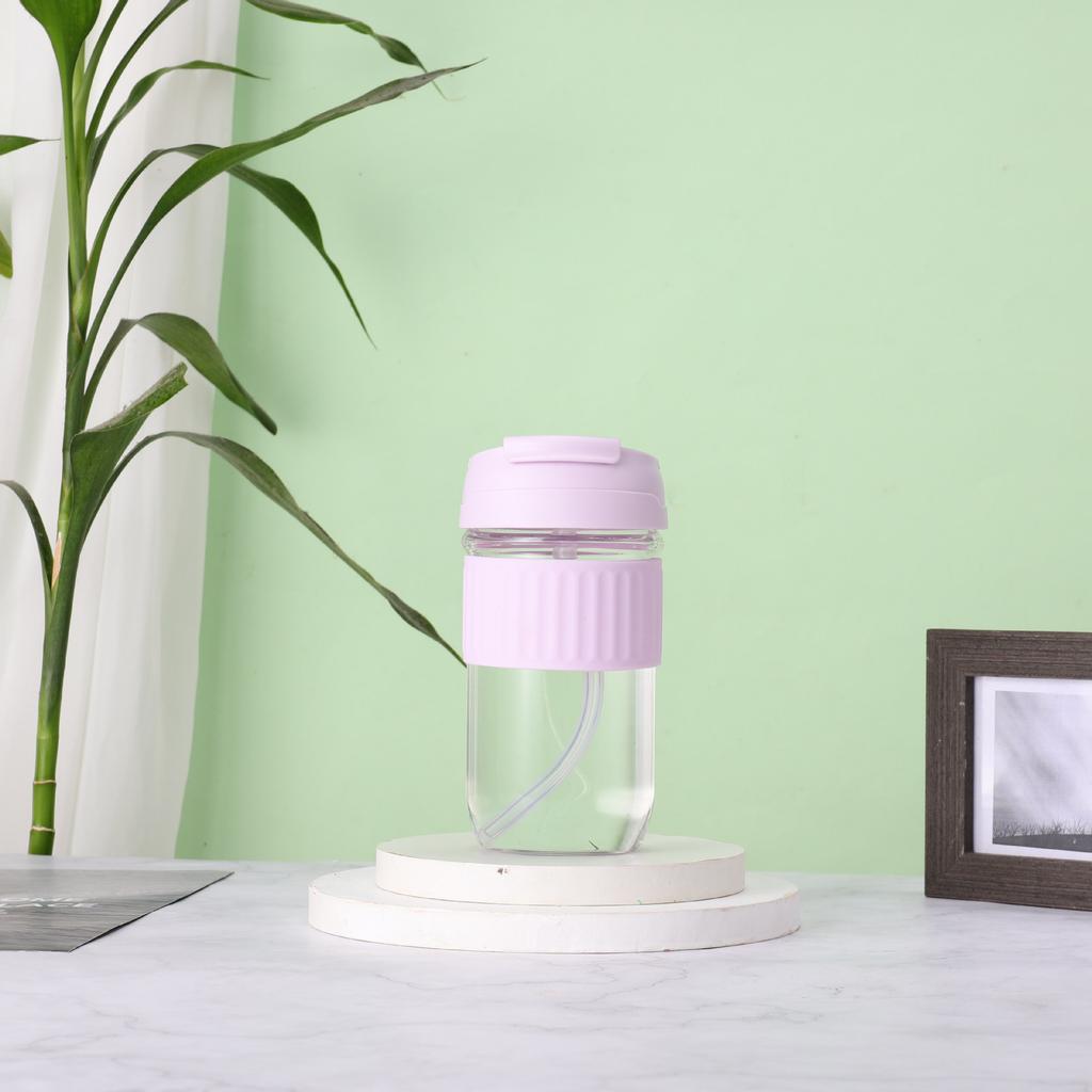 Double drink glass straw cup cute high value water cup women portable accompanying coffee cup gift cup