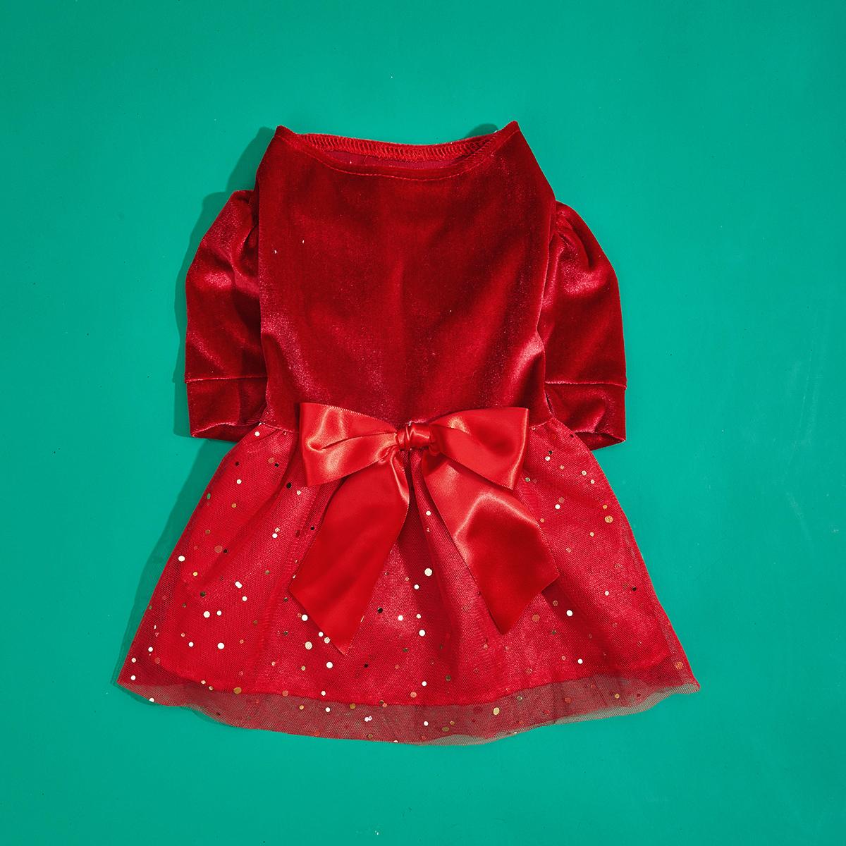 

Платье для собаки, платье принцессы с бантиком для питомца, тюлевое летнее платье для щенка, наряд для маленькой собаки, кошки, питомца XS（old） красный