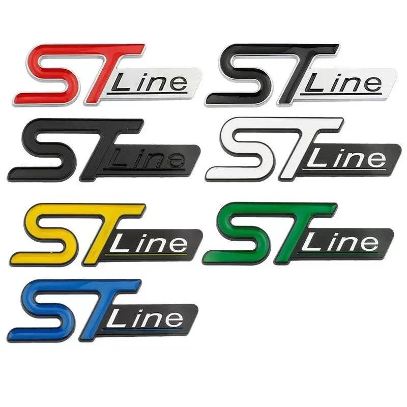 For  ST LINE Logo Front Grill Emblem Badge Car Rear Trunk Sticker Decals Focus Kuga Fiesta Mondeo ESCAPE Ecoboost