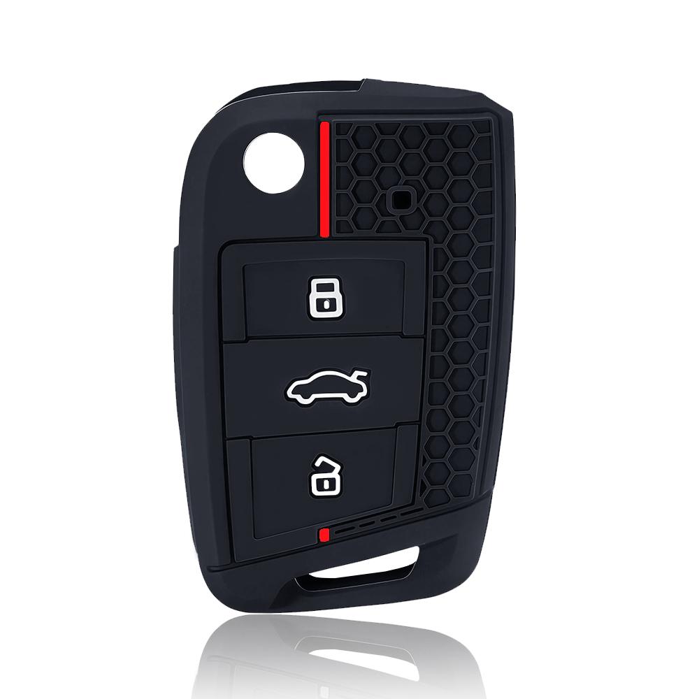 

Силиконовый чехол для выкидного ключа с 3 кнопками, подходит для VW GOLF 7 MK7 SKODA SEAT 2014 2015 2016 FOB HULL OCTAVIA COMBI LEON IBIZA CUPTRA Case