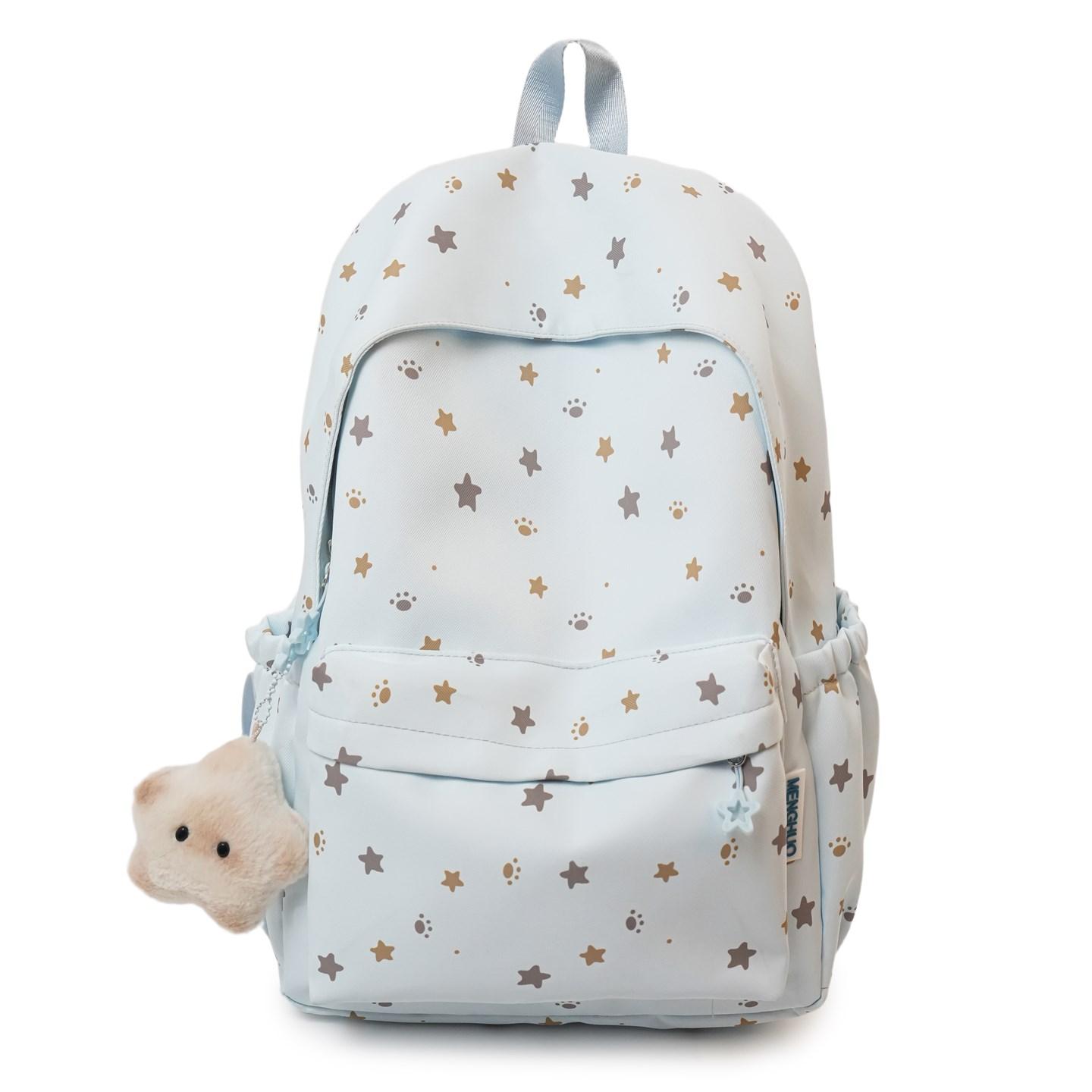 Рюкзак с принтом звезд, женский, легкий, студенческий, школьный Small синий